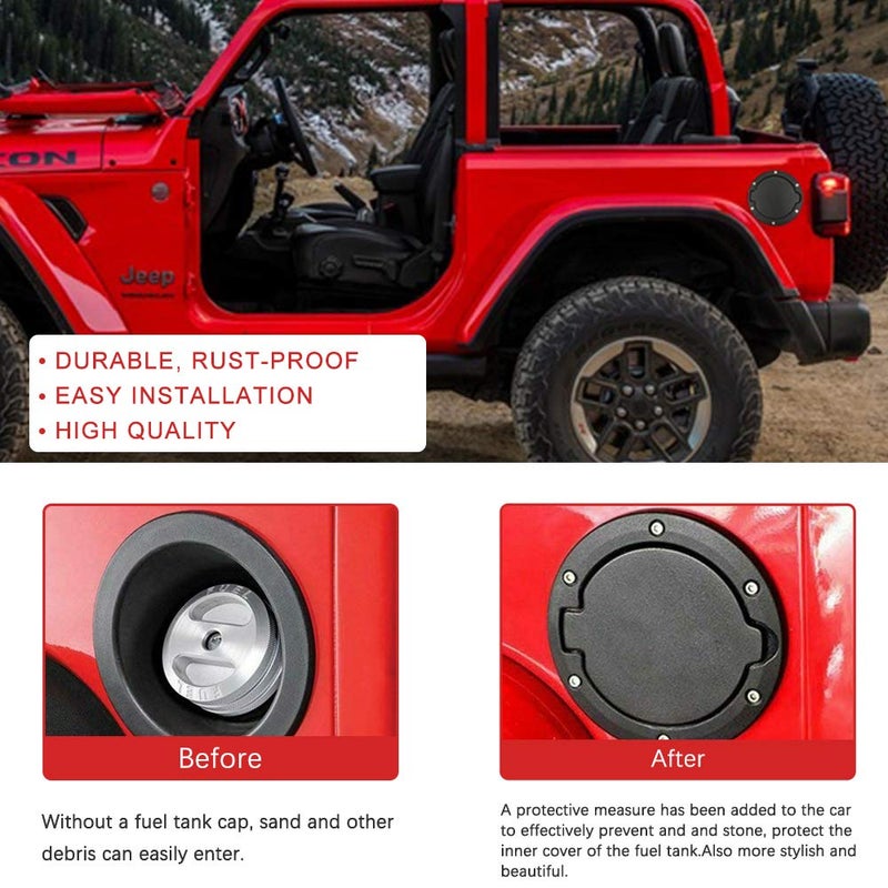 Apeixoto Black Gas Cap Cover Fuel Tank Cap Replacement for 2007-2017 Wrangler JK JKU Sport Rubicon Sahara Unlimited Accessores - Image 4